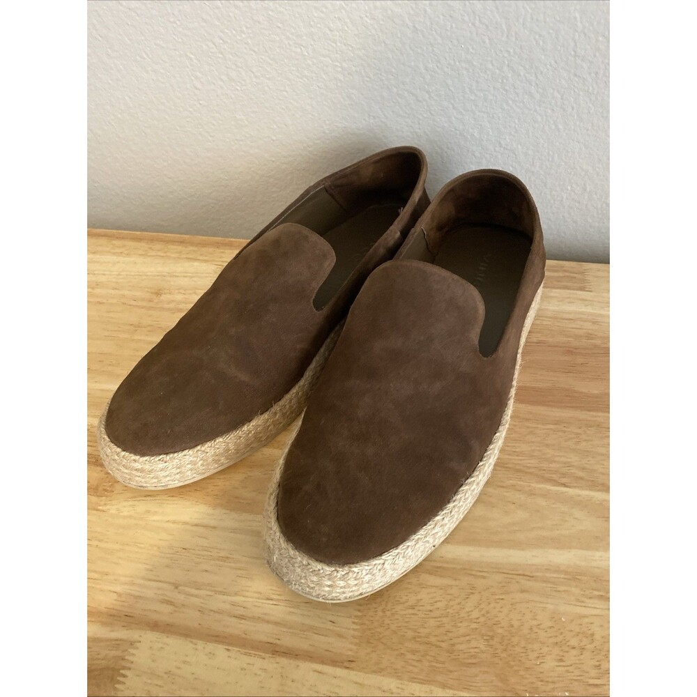 Vince Men's Brown Suede Slip-On FlatsRound Toe US 9.5 EU 43